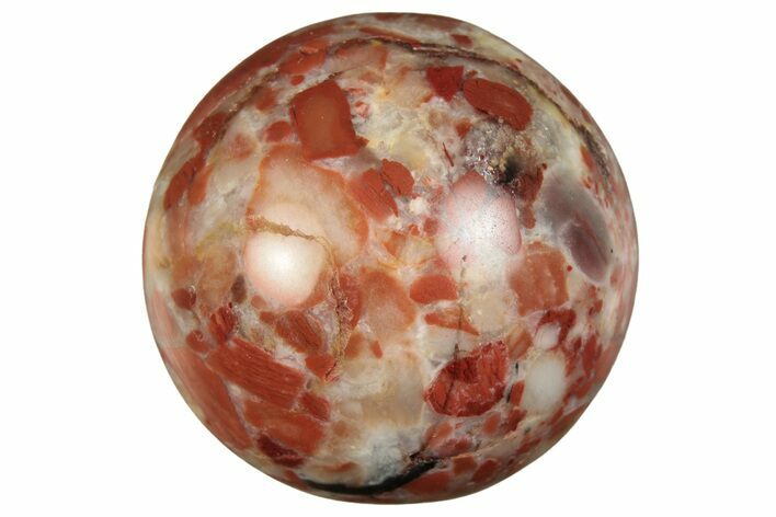 .9" Polished, Brecciated Red Jasper Sphere - Photo 1